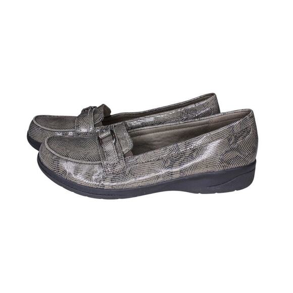 Clarks Collection Gray Snake Print Loafers Cheyn Marie Slip On Comfort - Picture 3 of 5